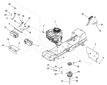 Engine Group - 19.5hp And 22hp Briggs And Stratton Diagram and Parts List for 2988144-EYK2240RD 2009 Briggs and Stratton Lawn Tractor